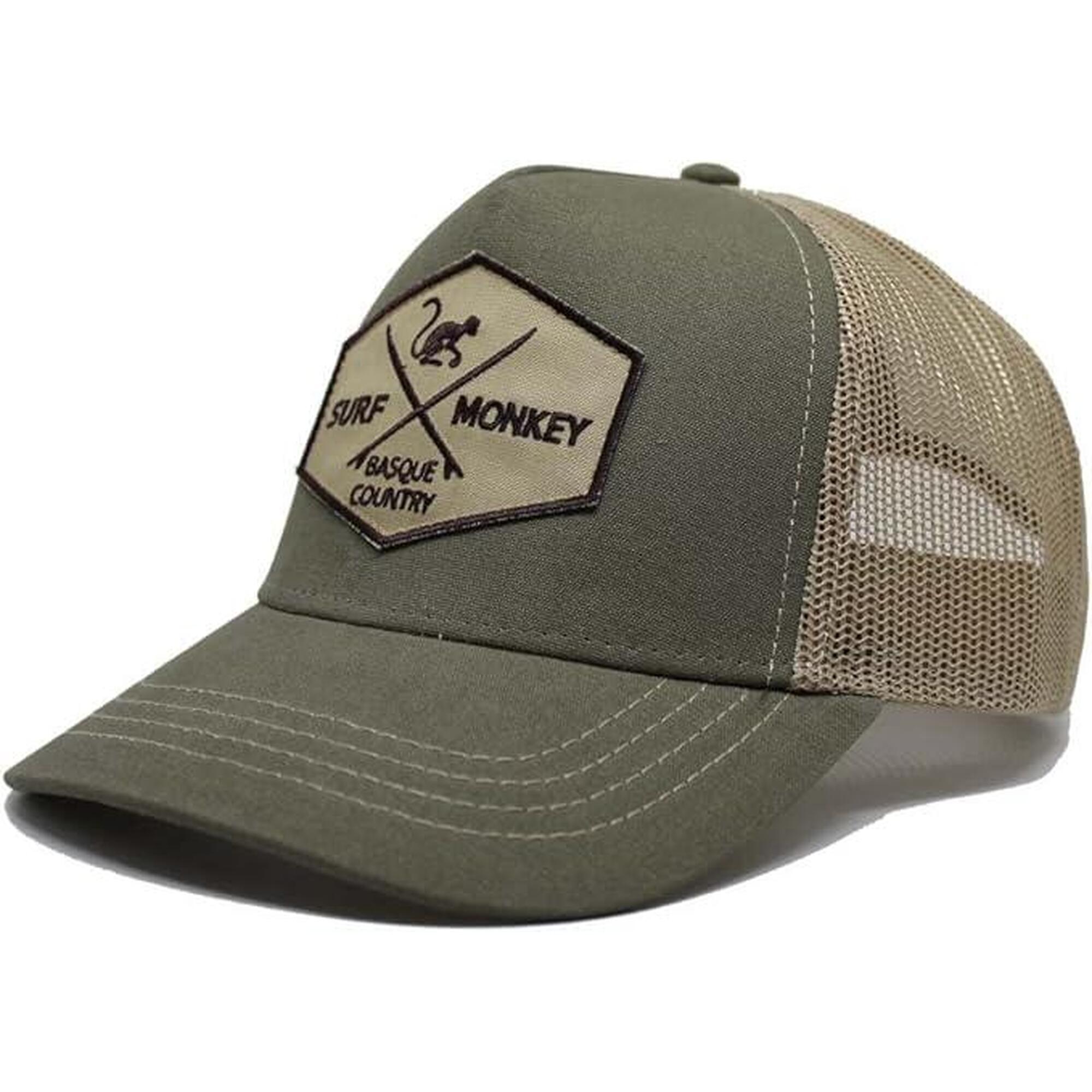 Gorra Trucker - 5 Paneles / Adulto / Talla única (Verde/Beige)