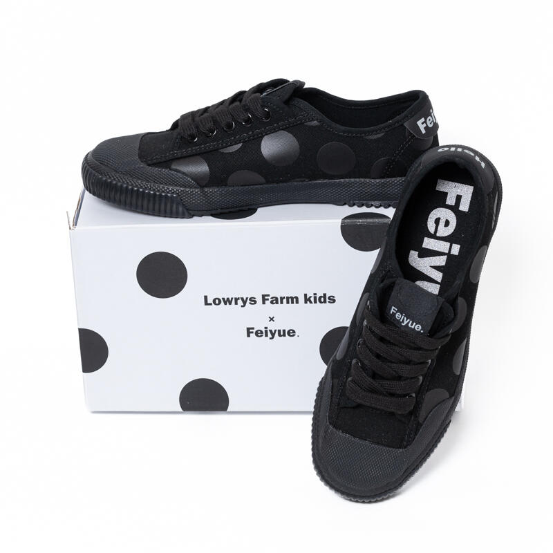 Lowrys Farm X DAFU Feiyue Polka Black LO 小童帆布鞋 - 黑色