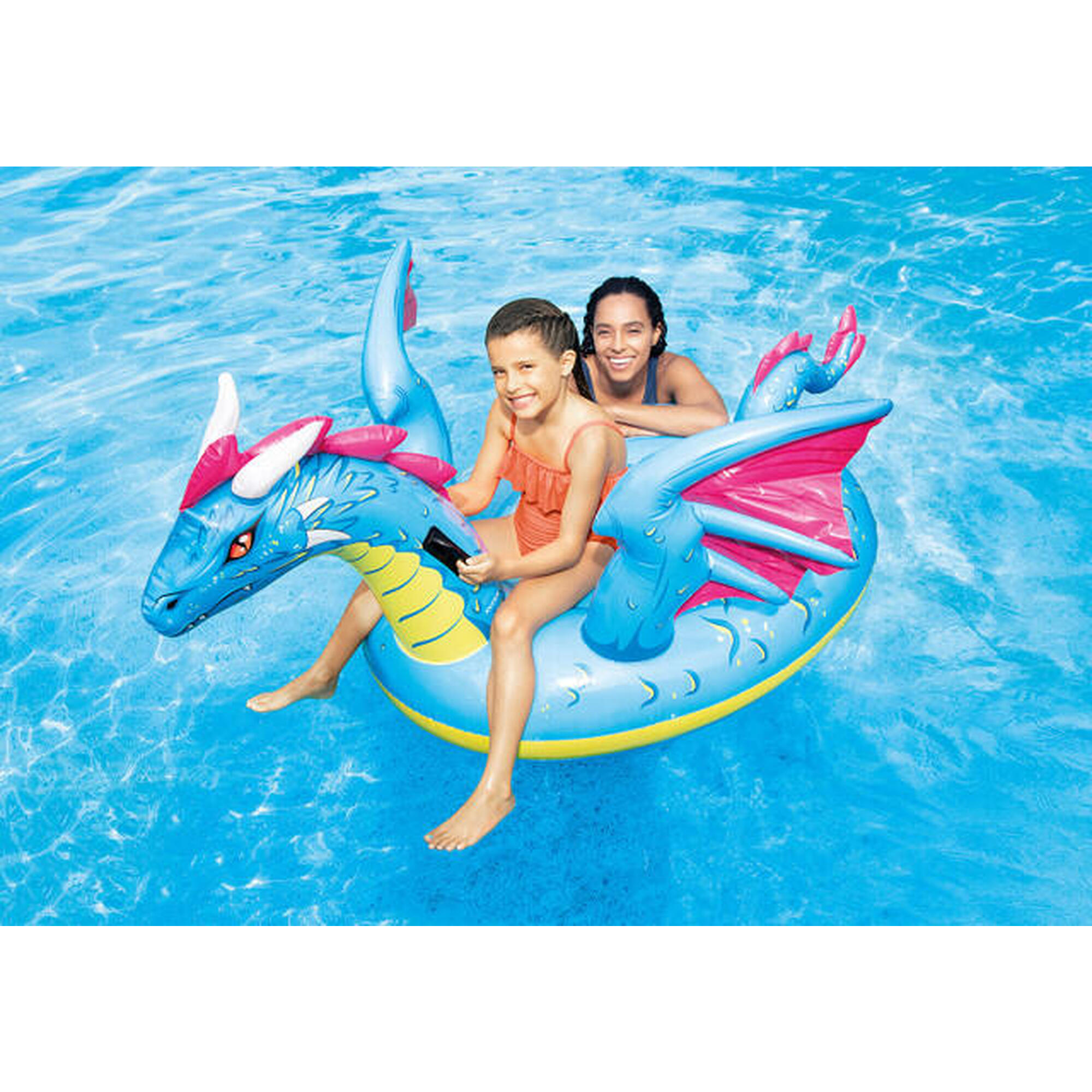 Dragon Ride-On Inflatable Pool Float - Blue
