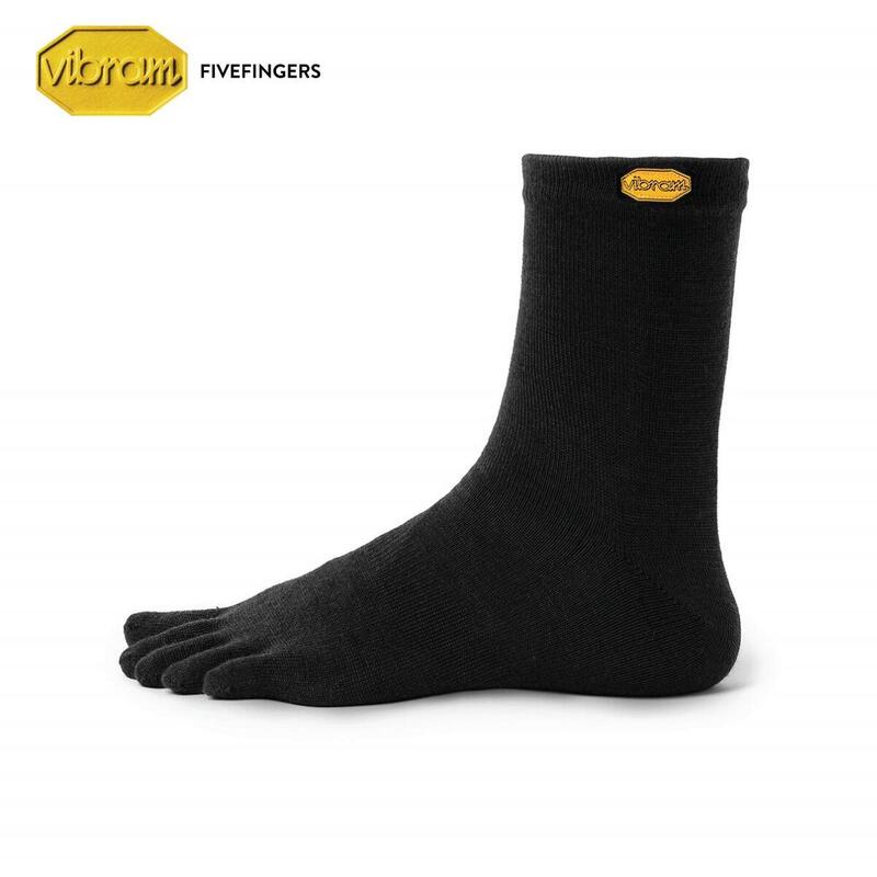 Wool 5TOE Crew Sock - Black