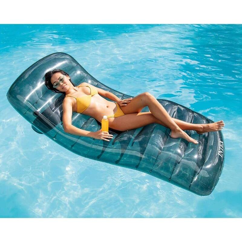 Cool Grey Lounge Inflatable Pool Mat 75" x 39" - Grey