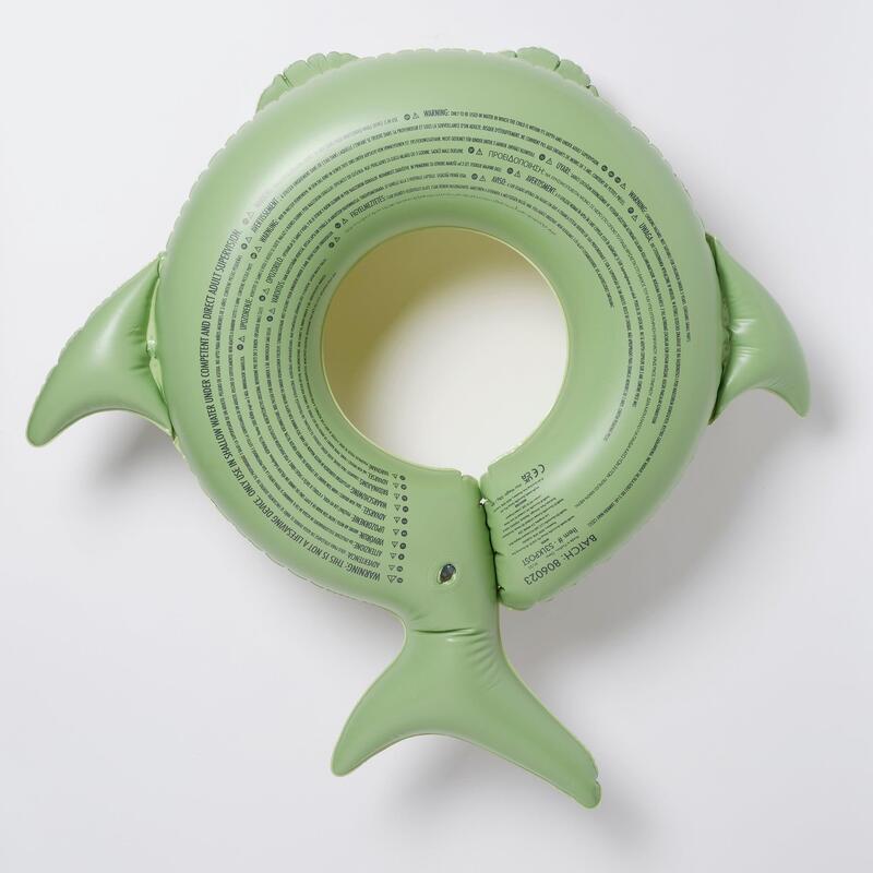 Khaki Shark Swimming Kiddy Pool Ring - Olive green