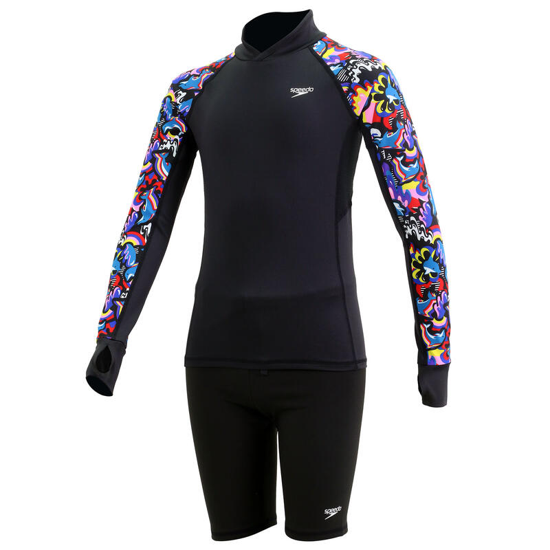 DELUXE JUNIOR (AGED 6-14) BREATHABLE LONG SLEEVE WATER ACTIVITY SET - BLACK