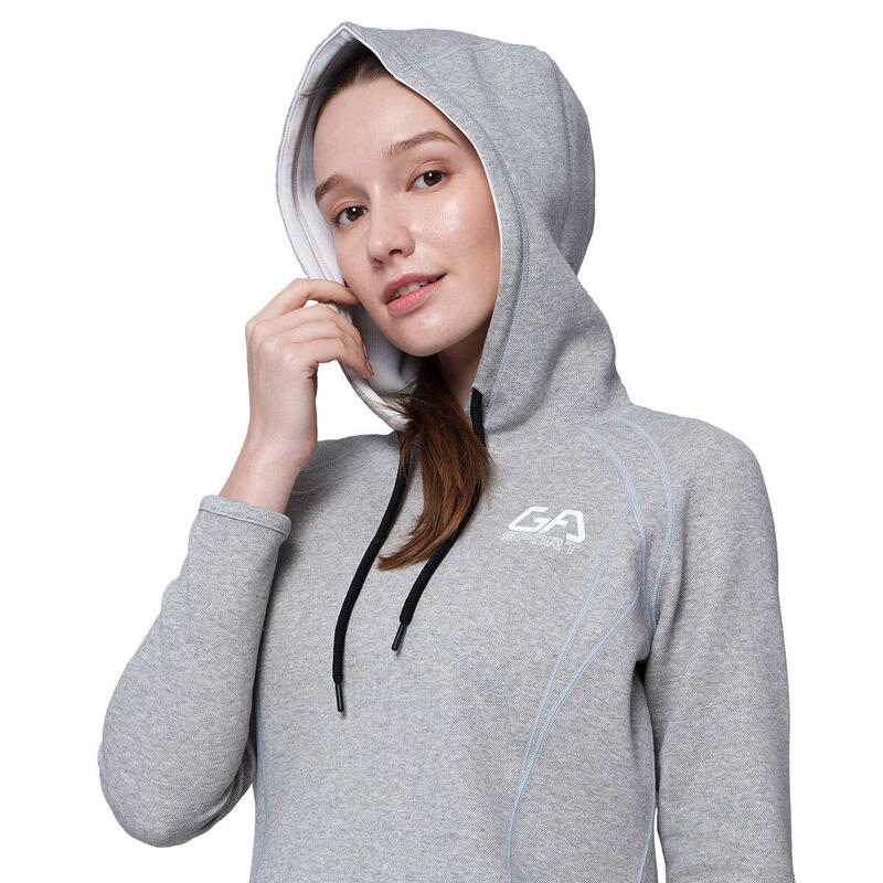 Women Reversible Lightweight Hooded Sweatshirts Hoodie - GREY