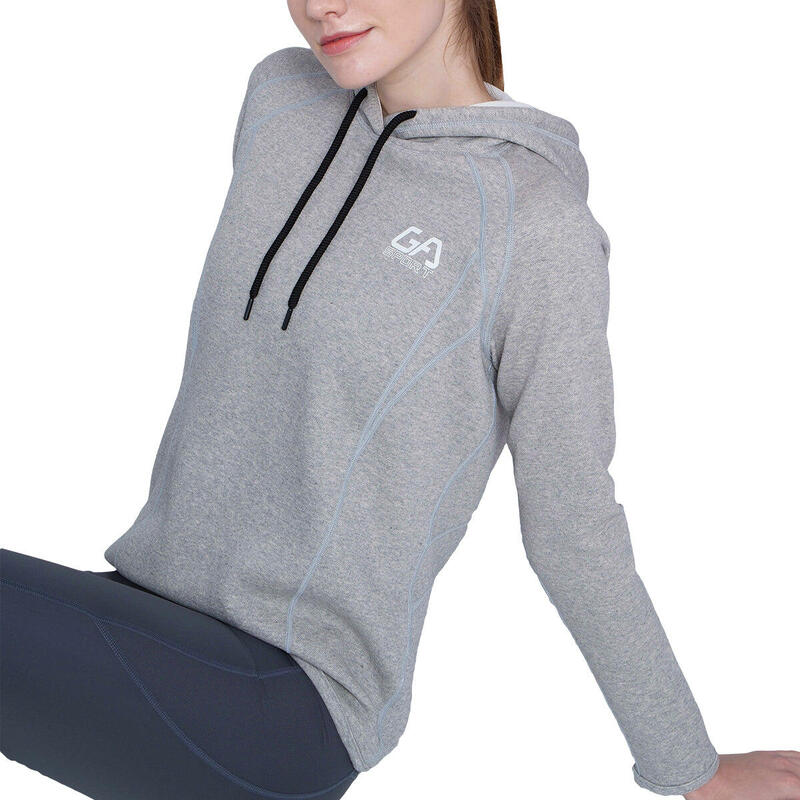 Women Reversible Lightweight Hooded Sweatshirts Hoodie - GREY