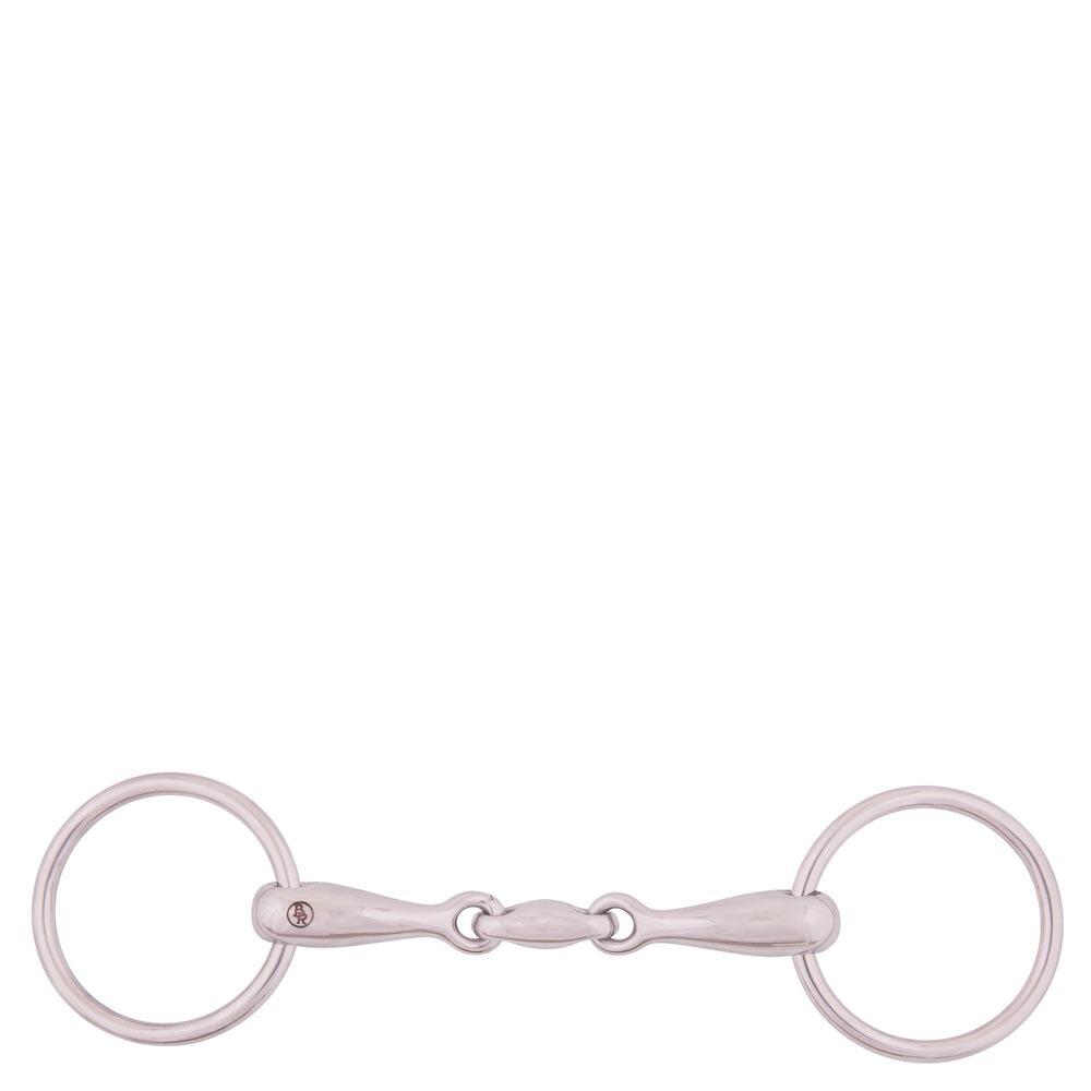 BR Dubbel snaffle bit voor massief roestvrij paard BR Equitation