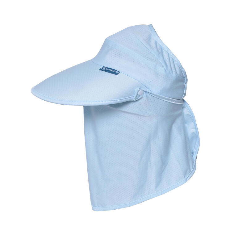 Women Visor Wide Brim Sun Protection Outdoor Hat - Light Blue