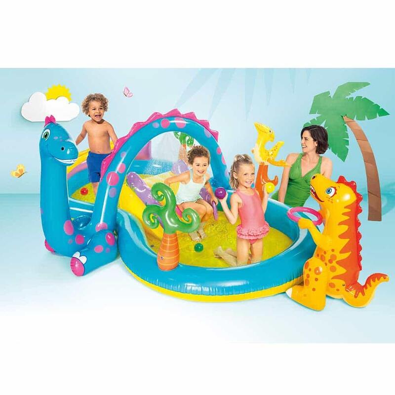 Dinoland Play Center Kids Inflatable Waterslide Pool