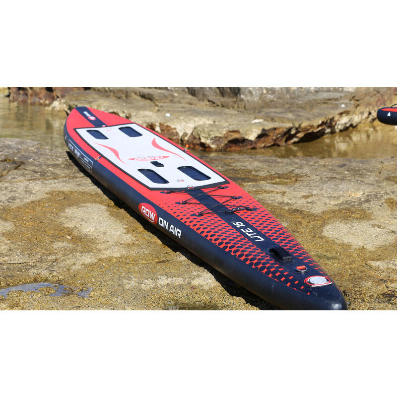 LITE 15' Inflatable Coastal Rowing Board - Black/Red