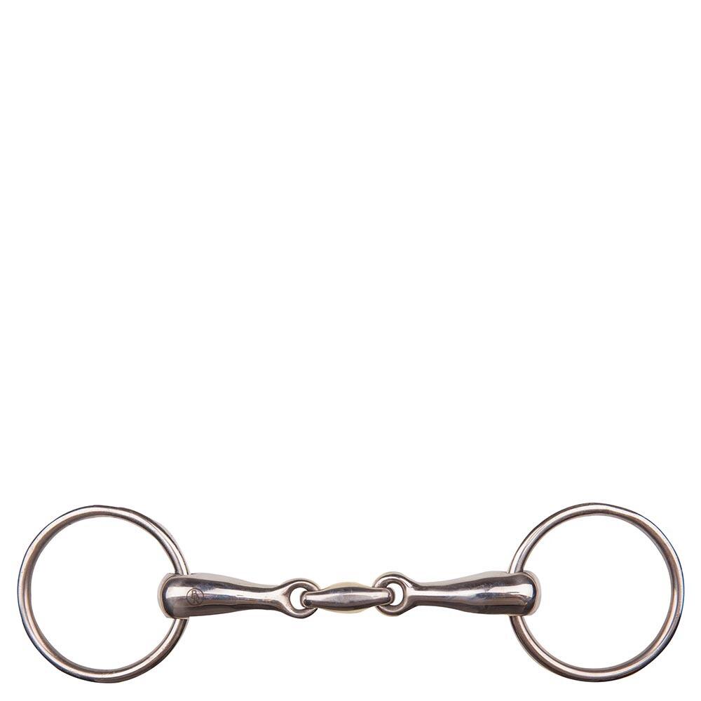 BR Dubbel snaffle bit voor massief roestvrij paard BR Equitation