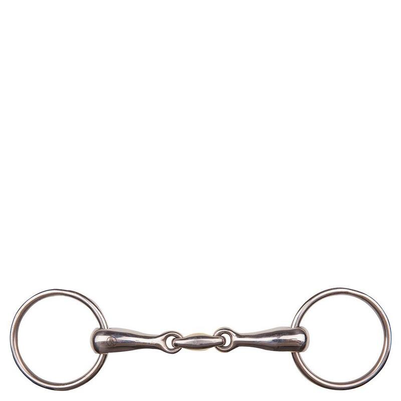 Dubbel snaffle bit voor massief roestvrij paard BR Equitation