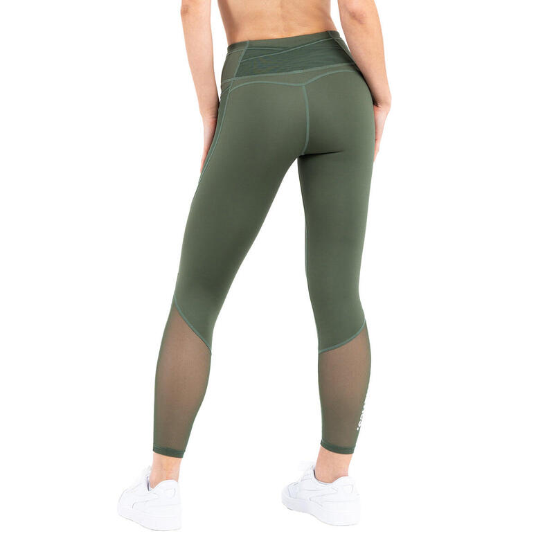 Women MultiPocket High-Waist Breathable Activewear Mesh Legging - OLIVE GREEN