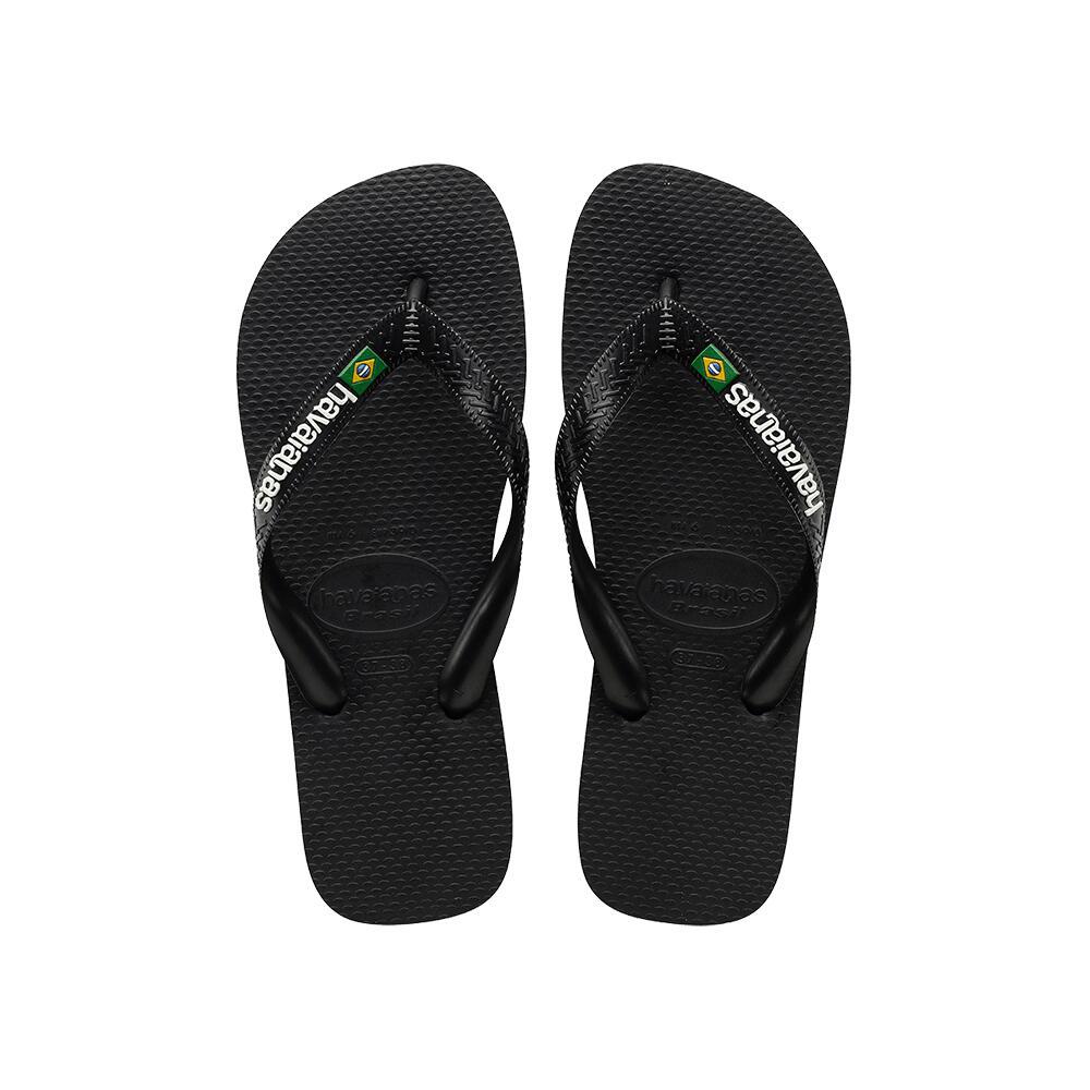 Men Brasil Logo Flip-Flops - Black