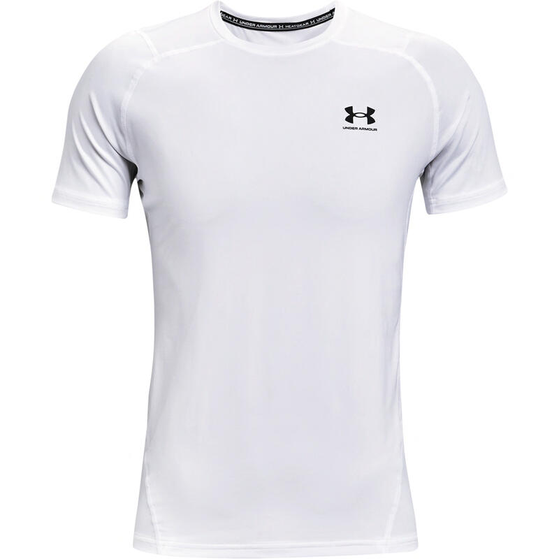 Camisola de Manga Curta Homem Under Armour HeatGear Fitted Branco