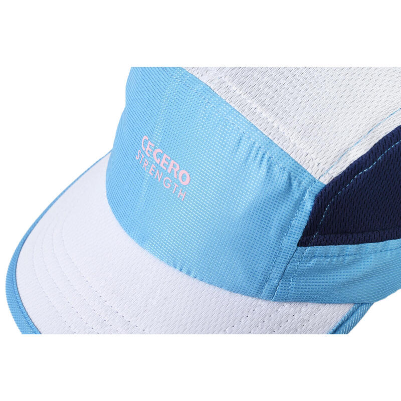 UV 5-PANEL 中性跑步帽 - 藍/白色