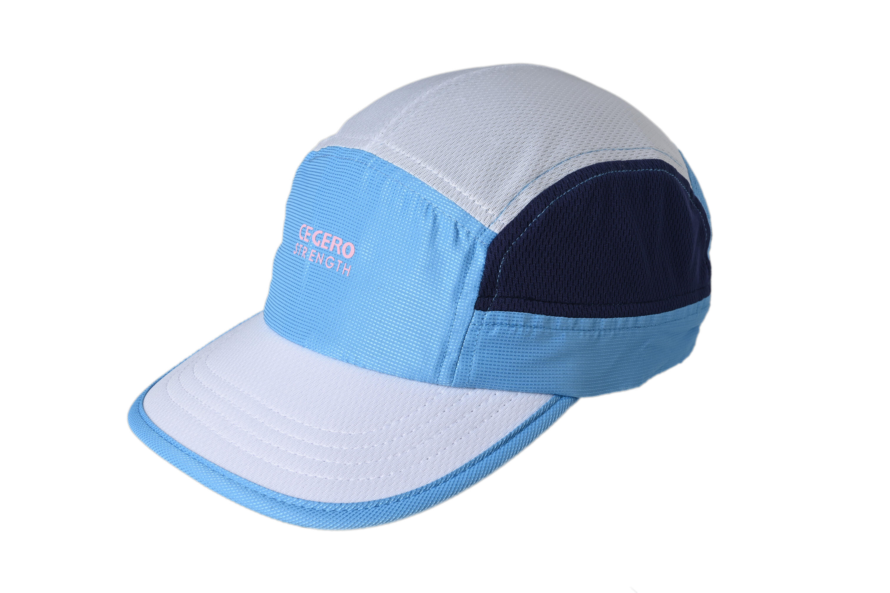 UV 5-PANEL UNISEX RUNNING CAP - BLUE/WHITE
