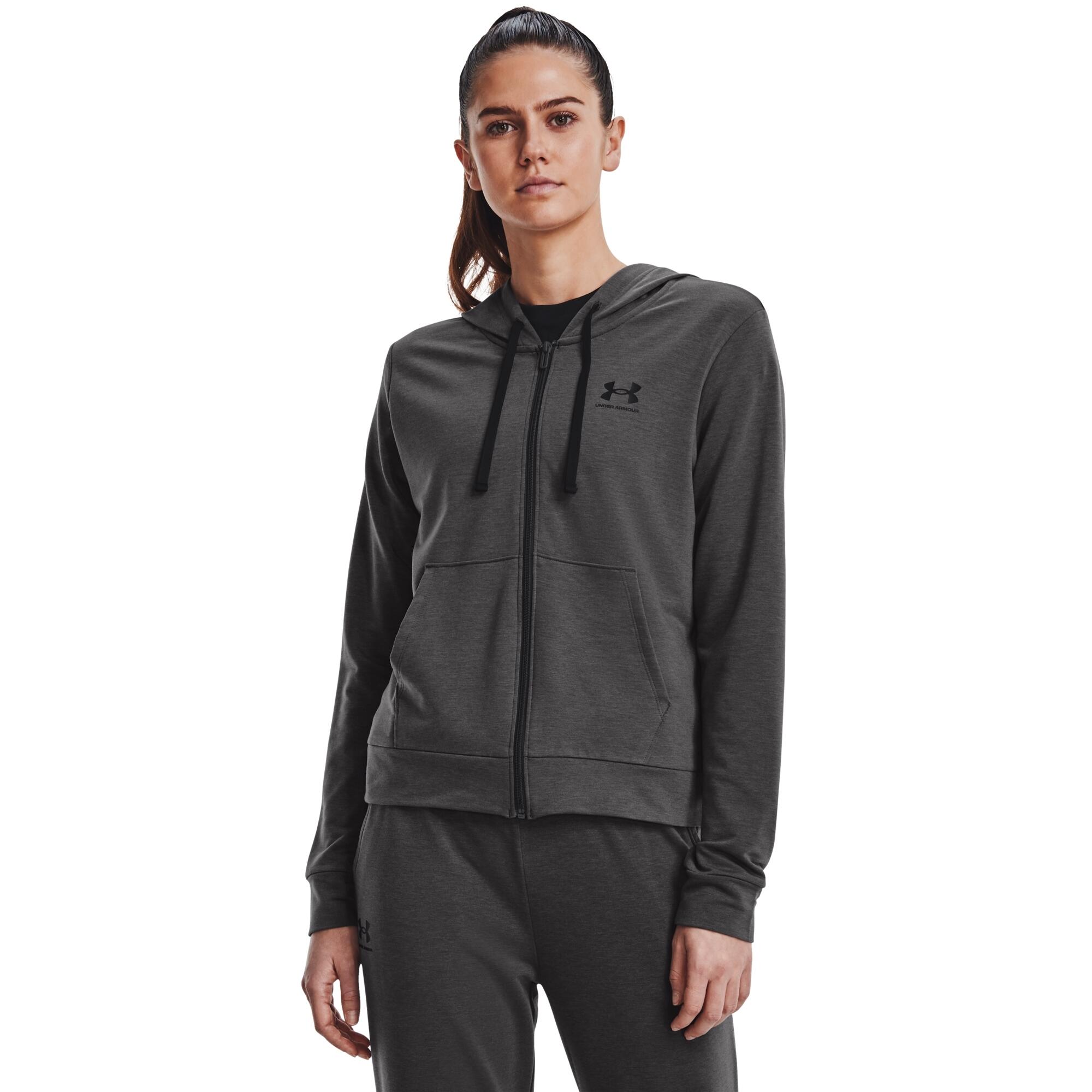 Sweatshirt à capuche molletonné à fermeture zippée femme Under Armour Rival 1/6