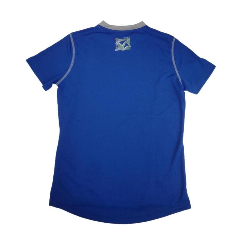 Men Quick Dry Crew Neck Short Sleeve Sport T-shirt - Blue/Grey