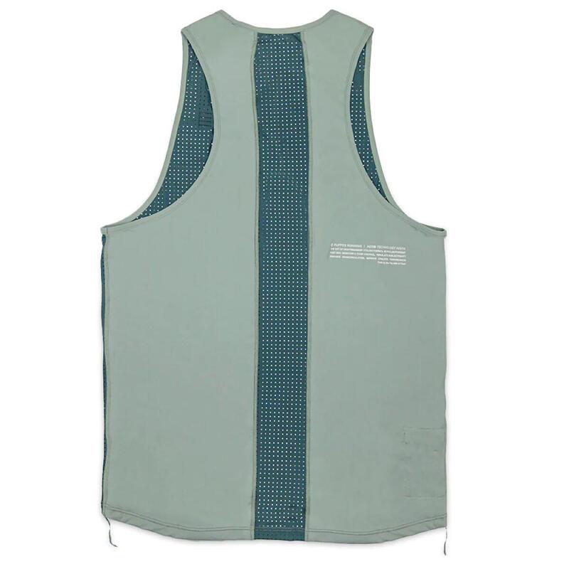 FLIPPIE'S SINGLET WOMEN RUNNING VEST - GREEN GRASS