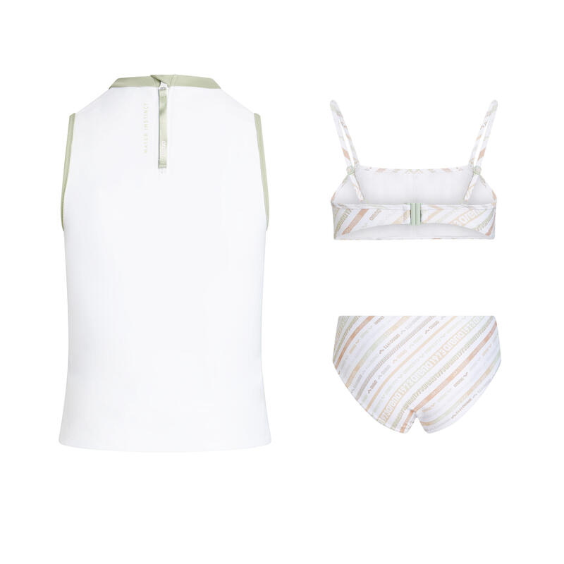 DIAGONAL 3.0 LADIES SPORTY BRA TOP WITH VEST COVER UP - WHITE