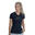女裝V領大LOGO修身瑜珈健身跑步短袖運動T恤 - 黑色