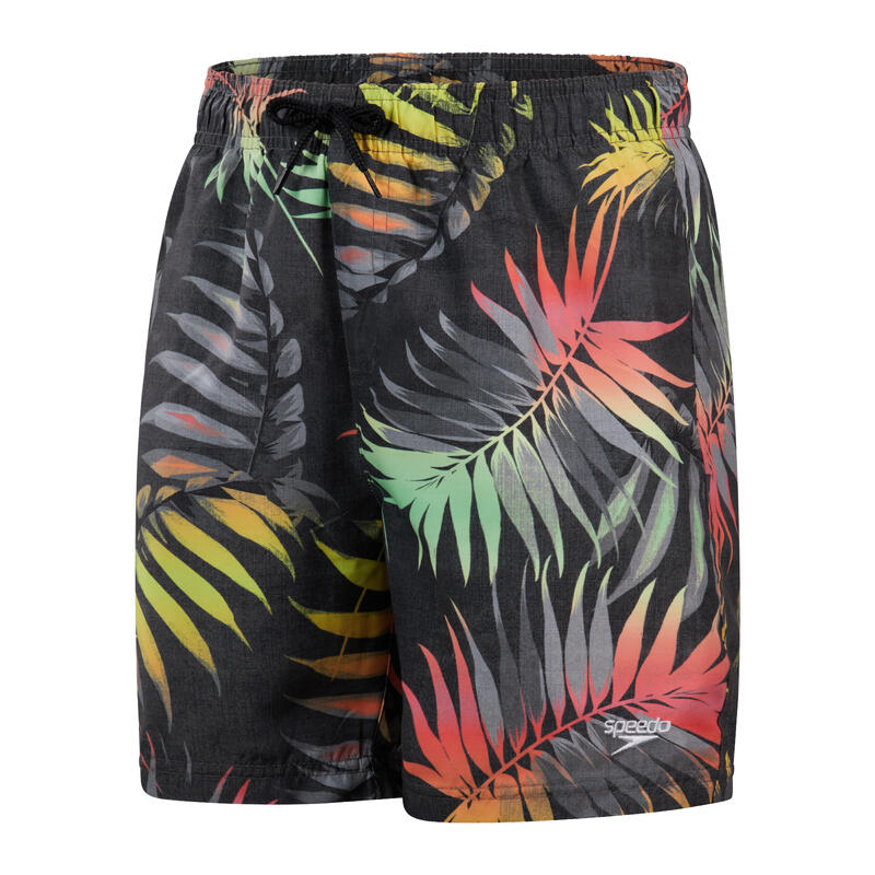 JUNIOR (AGED 6-14) EXOTIC LEAF WATERSHORT - GREEN/MULTI-COLOR