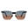 PAPER O004 Adult Unisex Folding Sunglasses - Brush Silver / Blue Gradient Orange