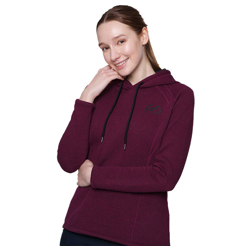 Women Reversible Lightweight Hooded Sweatshirts Hoodie - Purple grey