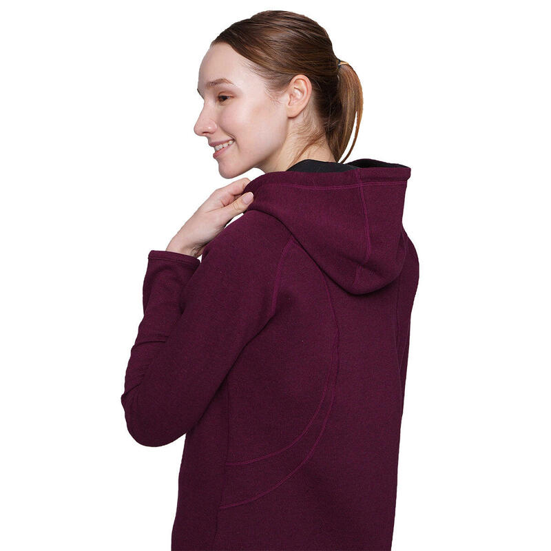 Women Reversible Lightweight Hooded Sweatshirts Hoodie - Purple grey