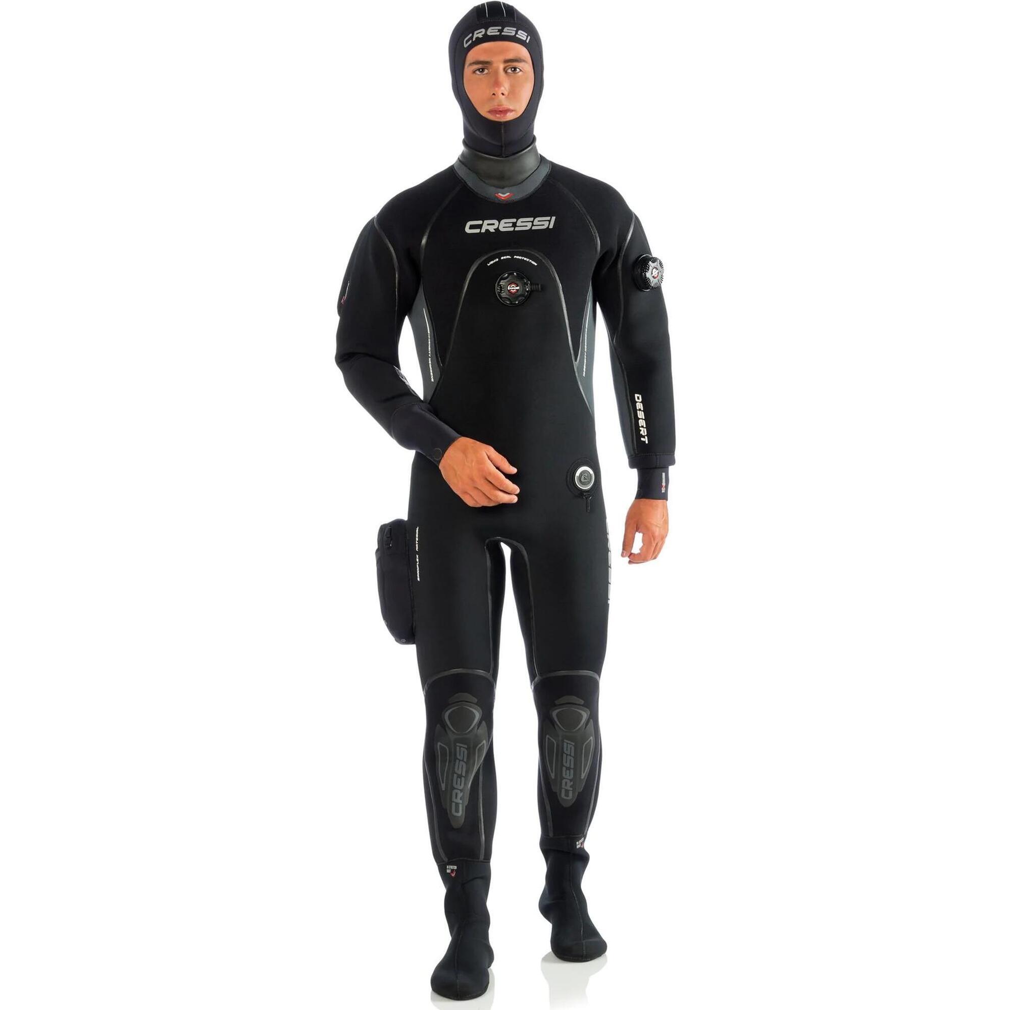 Desert Drysuit 男士高密度幹式4mm潛水衣 - 黑色