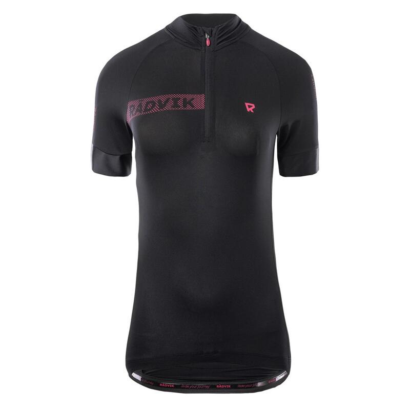 Maglietta Da Ciclista Logo Donna Radvik Alpha Nero Azalea