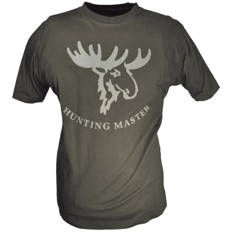 Hubertus Jagd-T-Shirt Herren mit Motiv "Hunting Master" oliv Hirsch Geweih NEU