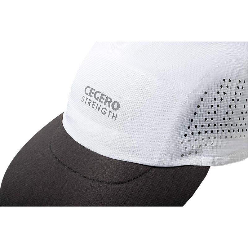 SOFT UV UNISEX RUNNING CAP - WHITE/CHARCOAL