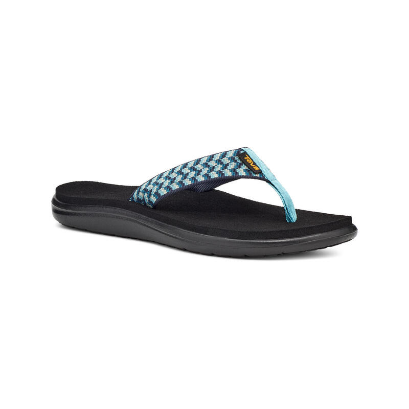 VOYA FLIP WOMEN SLIPPER - BLACK/PAINT TRACKS BLUE