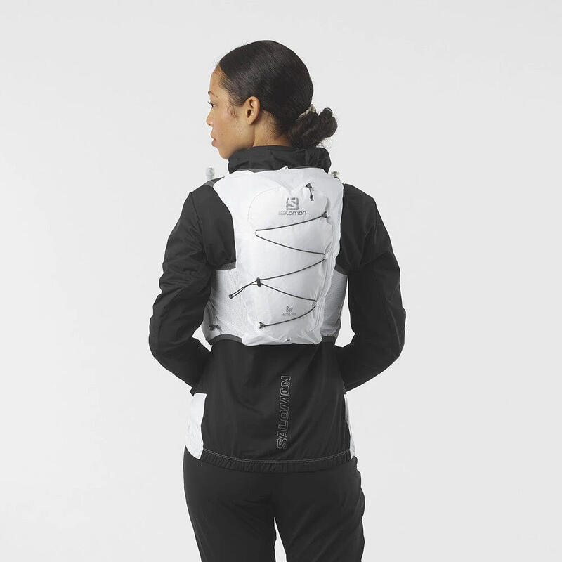 Active Skin 8 With Flasks Women Hydration Trail Running Backpack Vest 8L - White