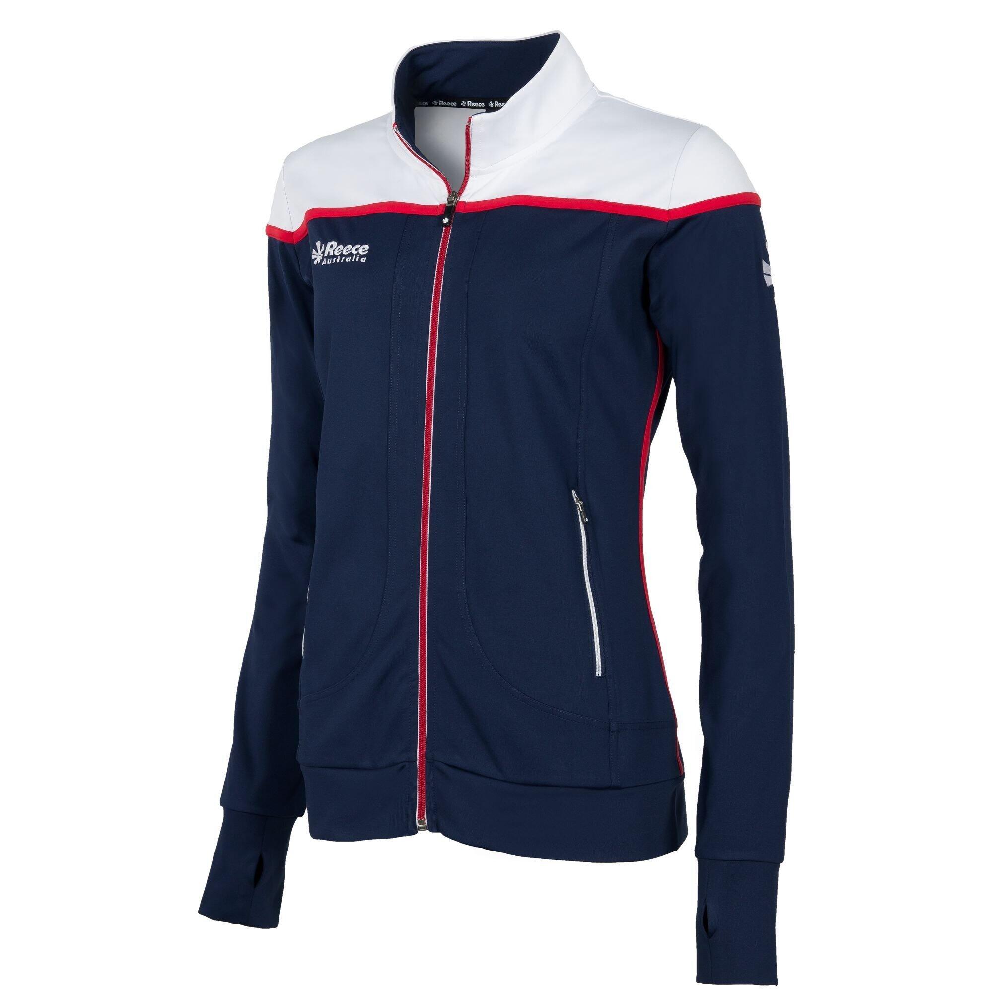 Reece - Veste De Survêtement Femme Reece Australia Varsity Stretch Fit - Gilet Manches Longues - Blanc|bleu - 36 Xs - Decathlon