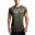 Men Print 6in1 Tight-Fit Gym Running Sports T Shirt Fitness Tee - OLIVE