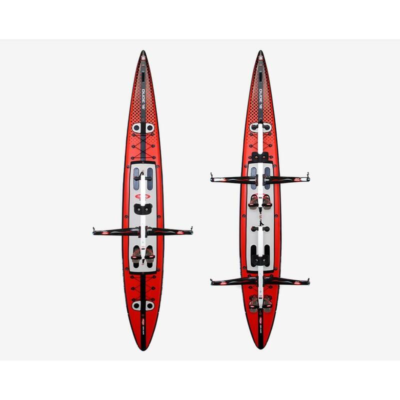 DUDE 18' 充氣平板賽艇板/站立板 - 黑色/紅色