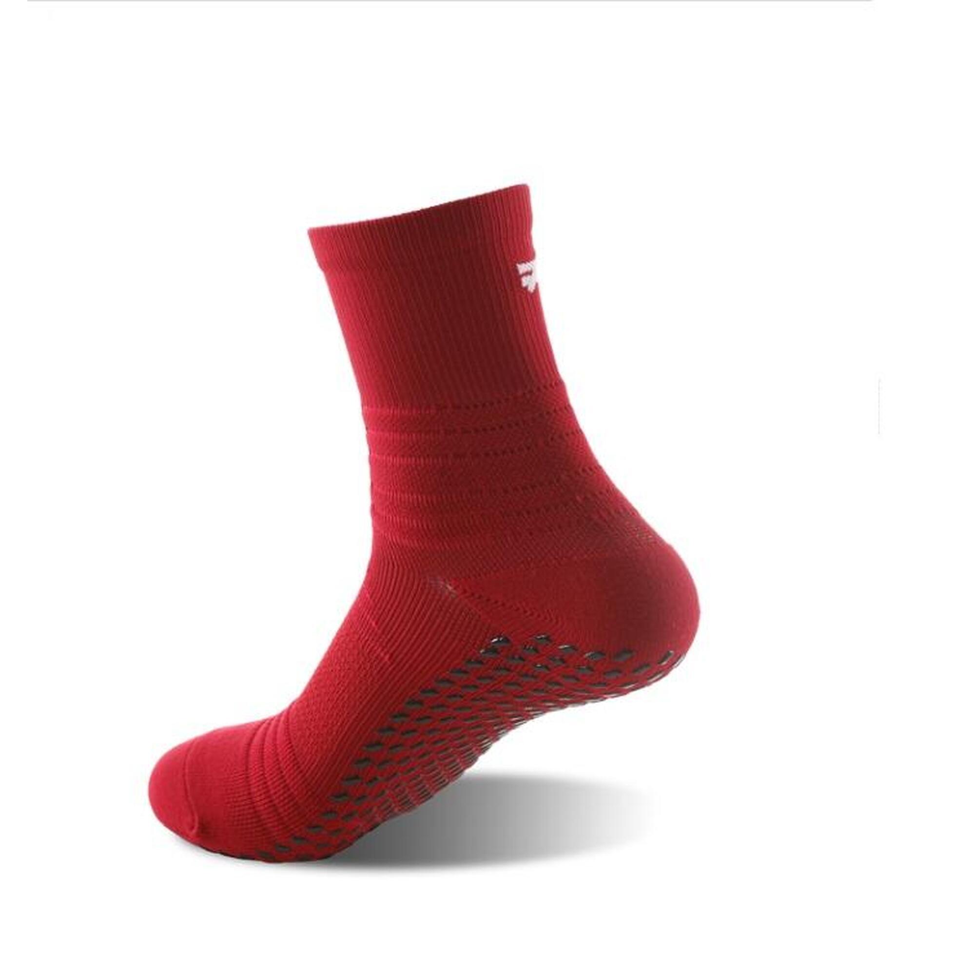 G-ZOX Tech 足球防滑襪 3對裝 - (白色 x 2 + 紅色 x 1 - 中碼)