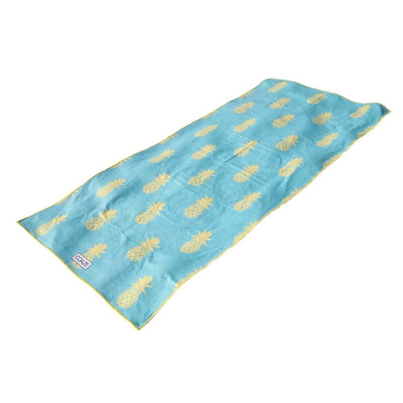 男女通用防沙運動毛巾 - 菠蘿快遞 (黃色/藍色)