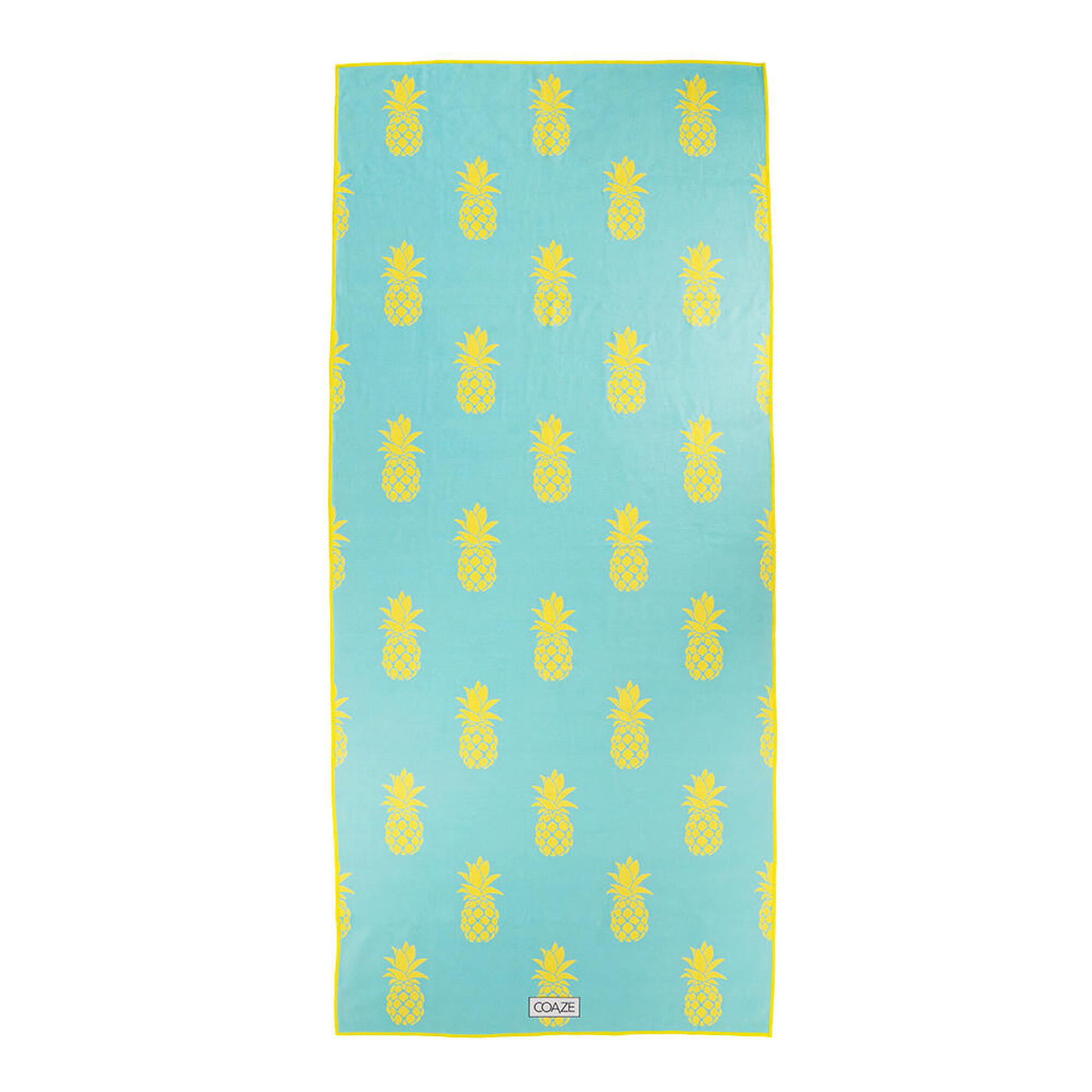 男女通用防沙運動毛巾 - 菠蘿快遞 (黃色/藍色)
