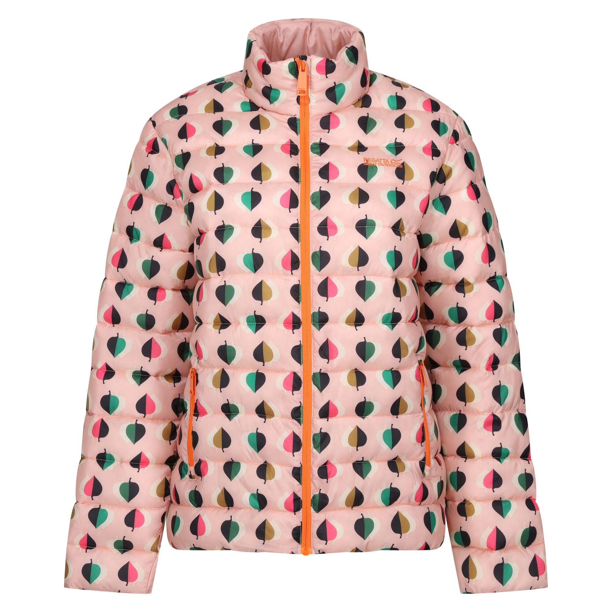 Womens/Ladies Orla Kiely Tiny Elm Baffled Padded Jacket (Pink) 1/5