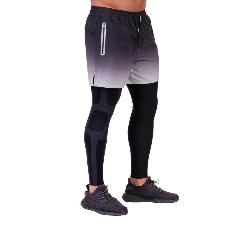 Men Gradient Breathable Dri-Fit 6" Running Sports Shorts - BLACK