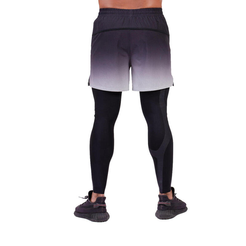 Men Gradient Breathable Dri-Fit 6" Running Sports Shorts - BLACK