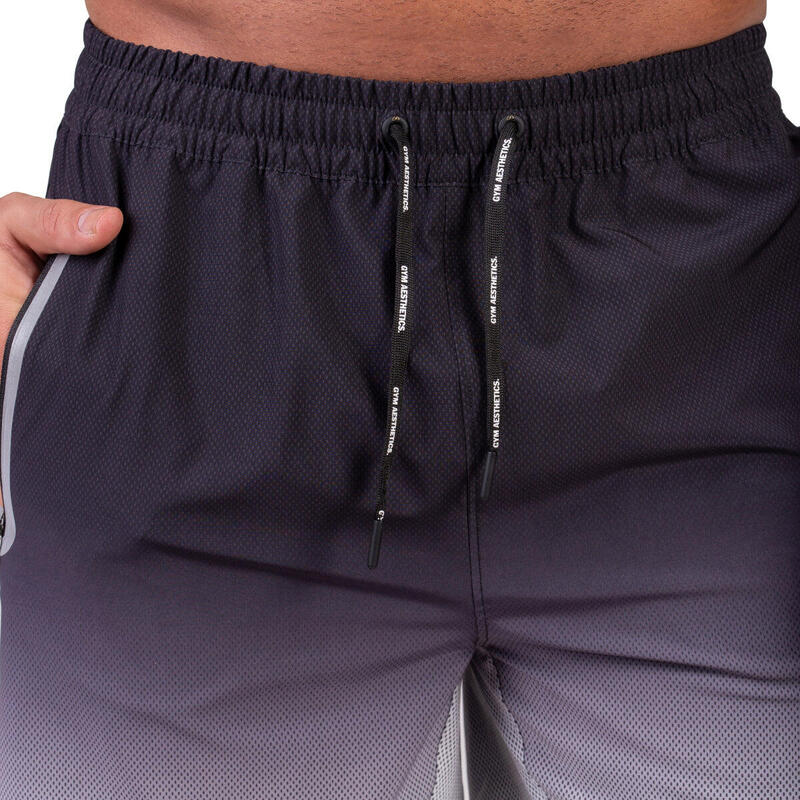 Men Gradient Breathable Dri-Fit 6" Running Sports Shorts - BLACK
