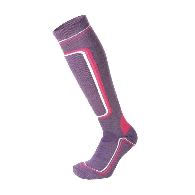女款厚身美麗諾羊毛滑雪襪 - 紫色