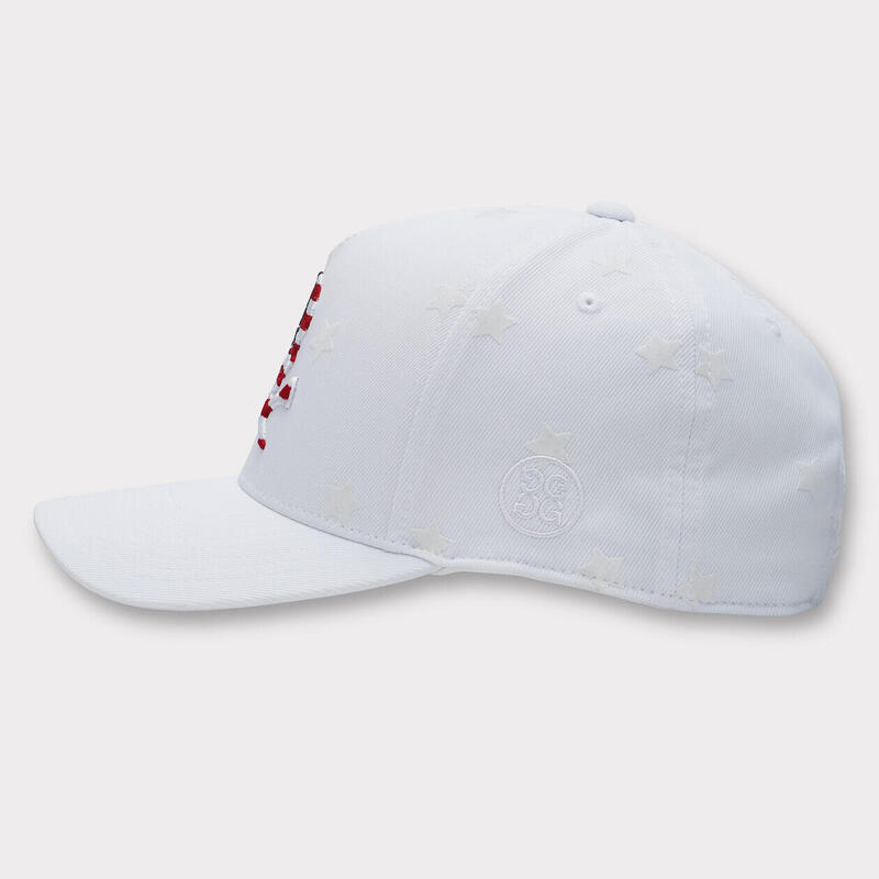USA 骷髏骨可調整式高爾夫球帽 - 白色