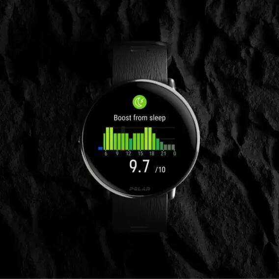 Polar Ignite 3 S-L 鈦外框矽膠帶健身手錶 - 黑色