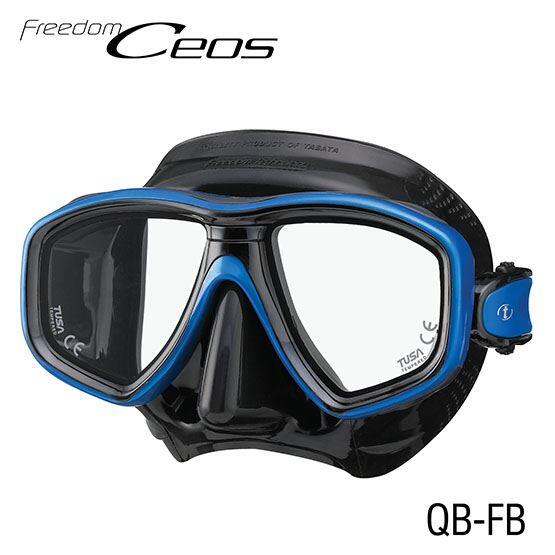 Freedom Ceos M-212 黑色硅膠框潛水面鏡 (QB-FB) - 藍色