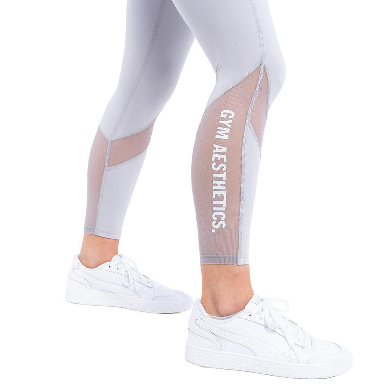 Women MultiPocket High-Waist Breathable Activewear Mesh Legging - DARK GREY